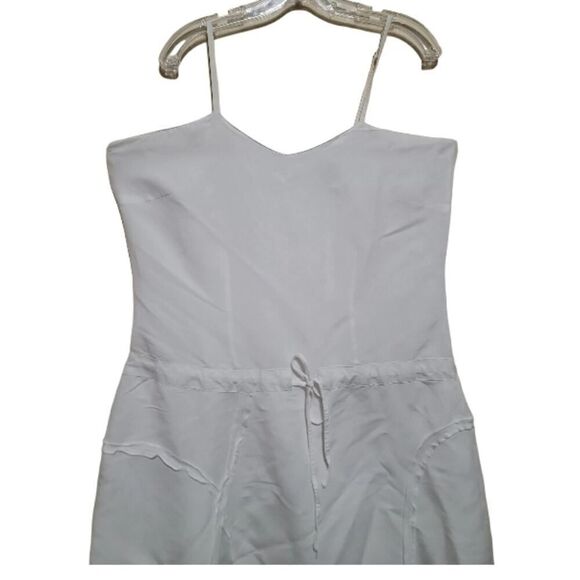 Ashley Stewart Women's White Spaghetti Strap Drawstring Waistline Dress Sz 16 - Picture 3 of 6